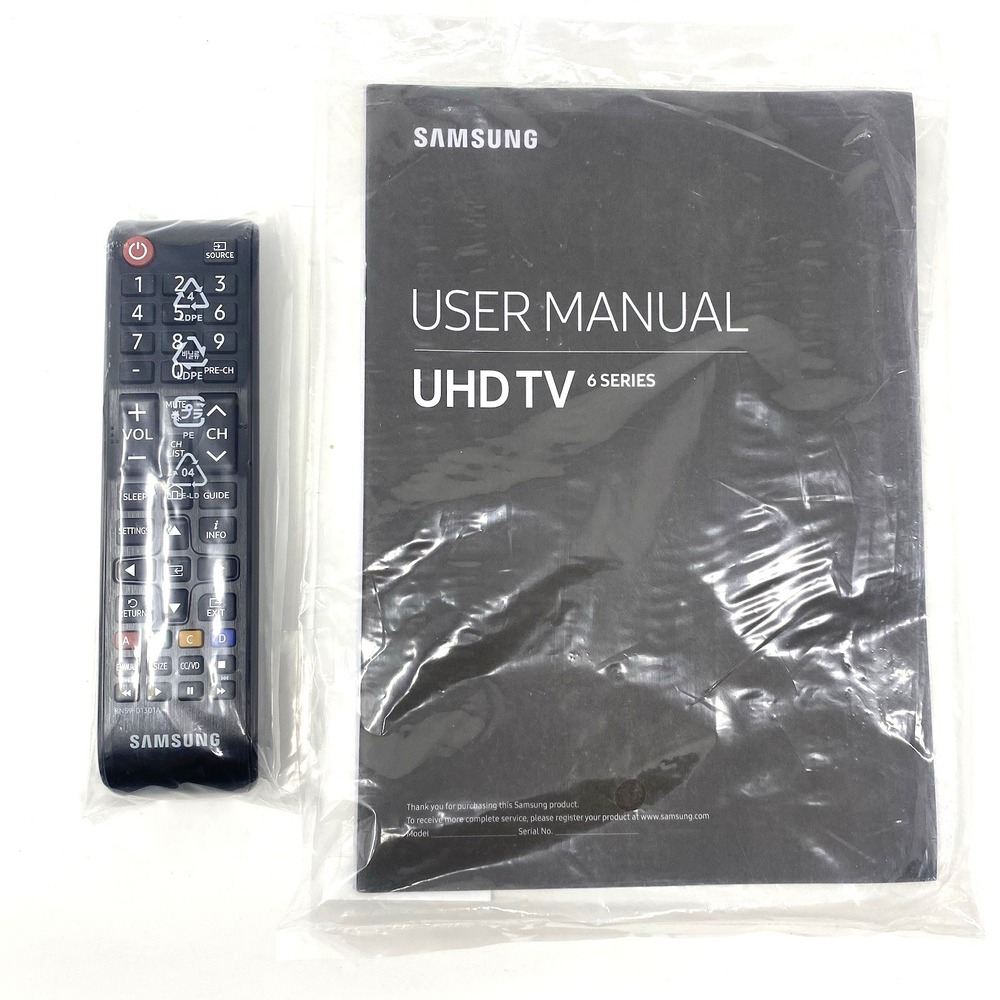 Samsung TV Remote BN59-01301A and User Manual UHDTV 6 Series - Open Package